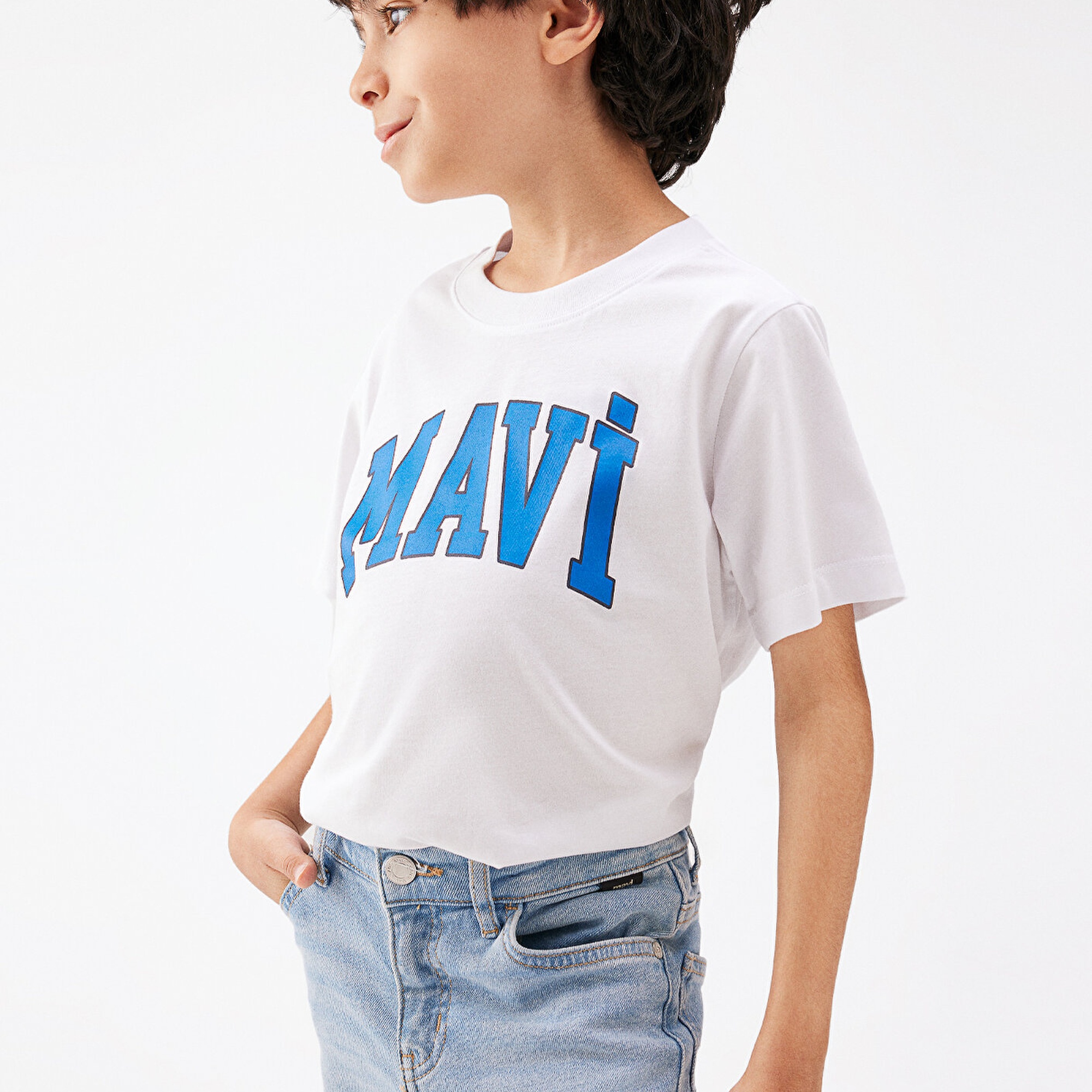 Mavi Mavi Logo Baskılı Beyaz Tişört Regular Fit / Normal Kesim 6610030-620