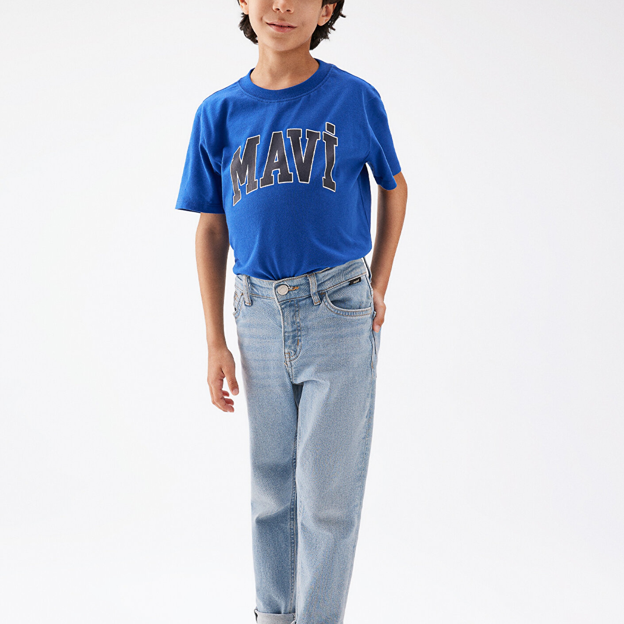 Mavi Mavi Logo Baskılı Mavi Tişört Regular Fit / Normal Kesim 6610030-70896