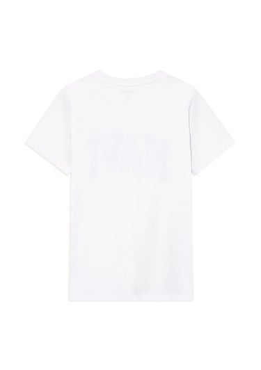  Mavi Mavi Logo Baskılı Beyaz Tişört Regular Fit / Normal Kesim 6610030-620