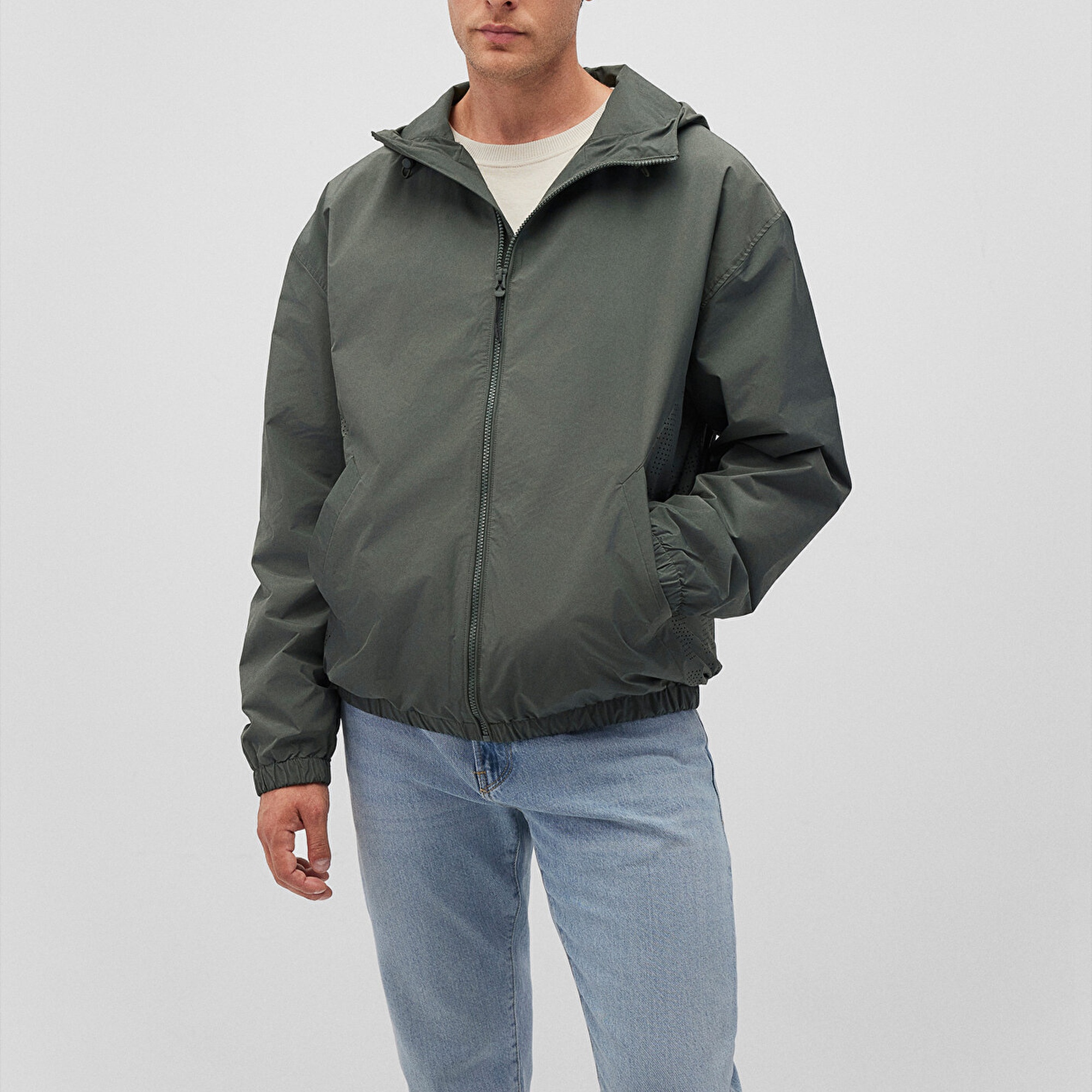 Mavi Kapüşonlu Haki Ceket Regular Fit / Normal Kesim 0110234-71598