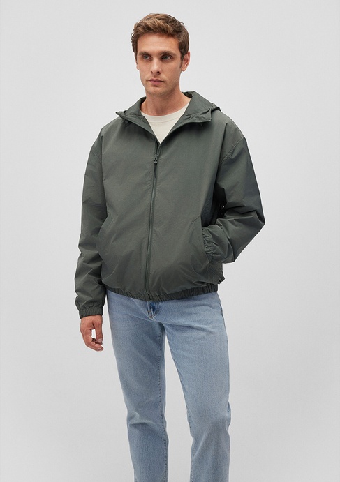  Mavi Kapüşonlu Haki Ceket Regular Fit / Normal Kesim 0110234-71598