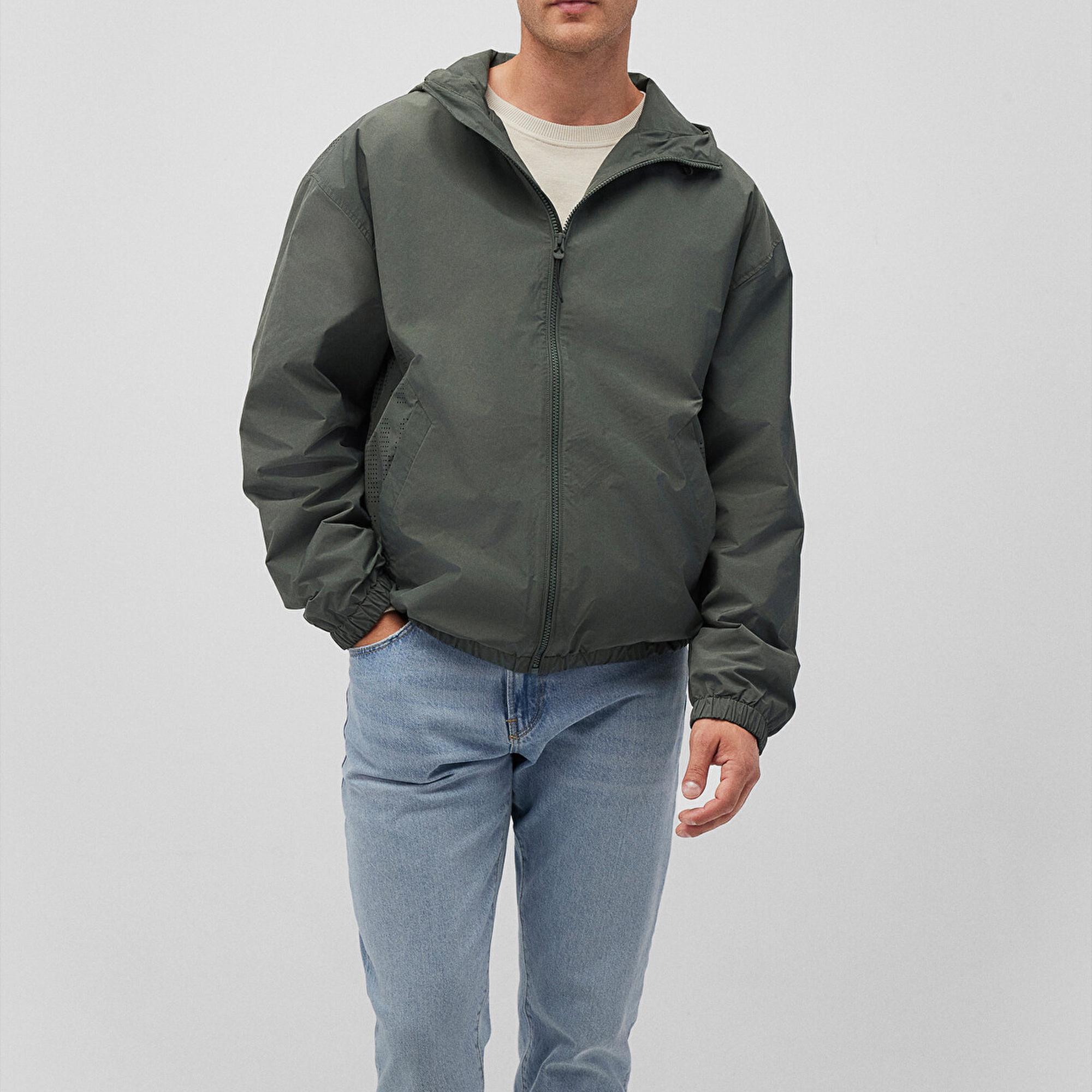 Mavi Kapüşonlu Haki Ceket Regular Fit / Normal Kesim 0110234-71598