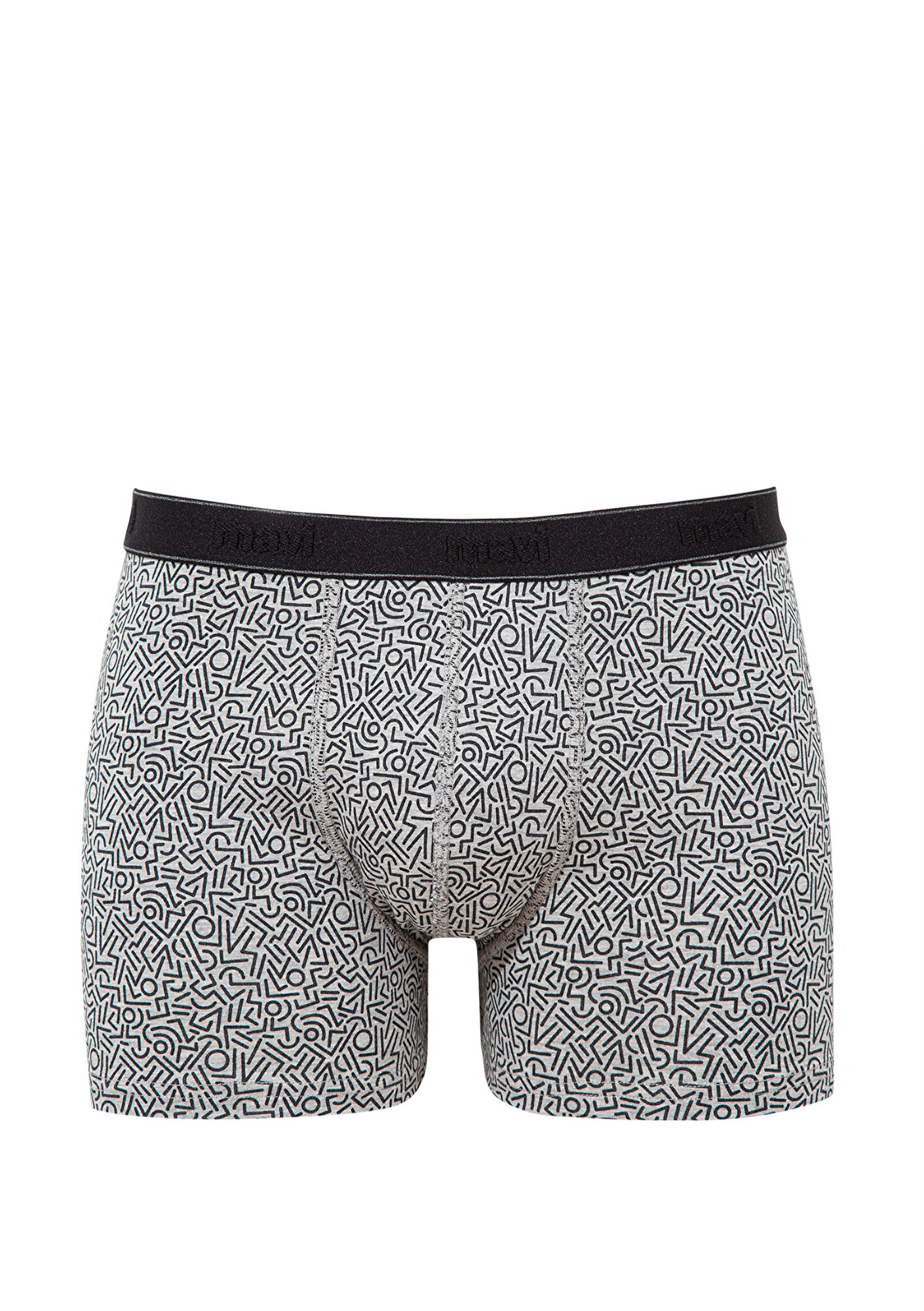  Mavi Baskılı Gri Boxer 0910717-85524