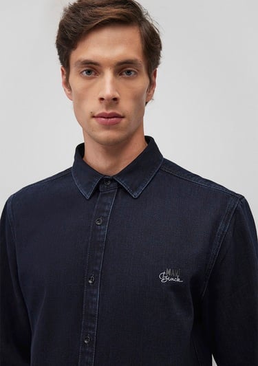  Mavi Roy Lux Black Gece Mavisi Jean Gömlek Slim Fit / Dar Kesim 0210496-85224