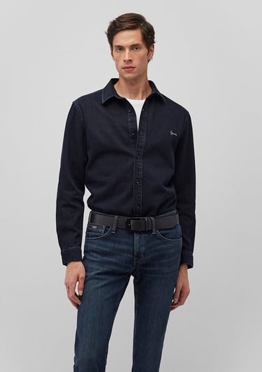  Mavi Roy Lux Black Gece Mavisi Jean Gömlek Slim Fit / Dar Kesim 0210496-85224