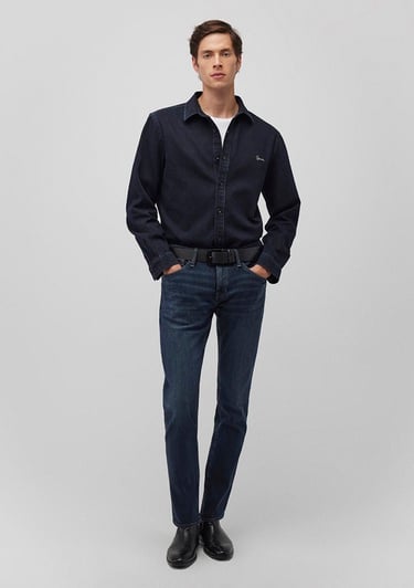  Mavi Roy Lux Black Gece Mavisi Jean Gömlek Slim Fit / Dar Kesim 0210496-85224