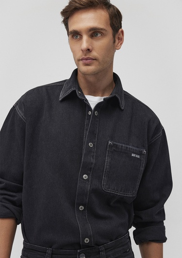  Mavi Aidan Mavi Black Antrasit Jean Gömlek Regular Fit / Normal Kesim 0210588-85622