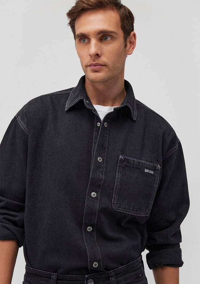  Mavi Aidan Mavi Black Antrasit Jean Gömlek Regular Fit / Normal Kesim 0210588-85622