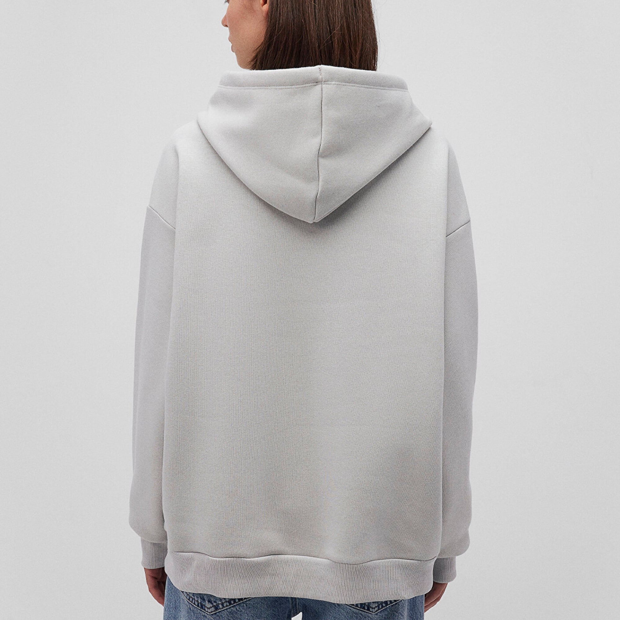 Mavi Mavi Logo Baskılı Kapüşonlu Gri Sweatshirt 1600361-34322