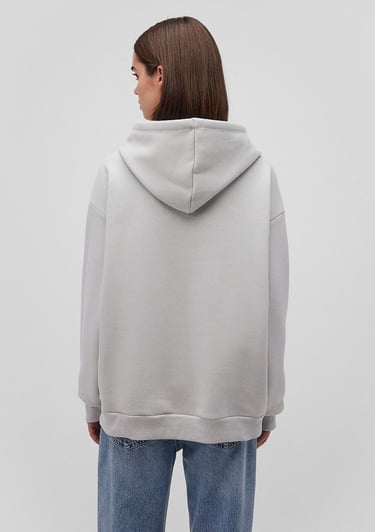  Mavi Mavi Logo Baskılı Kapüşonlu Gri Sweatshirt 1600361-34322