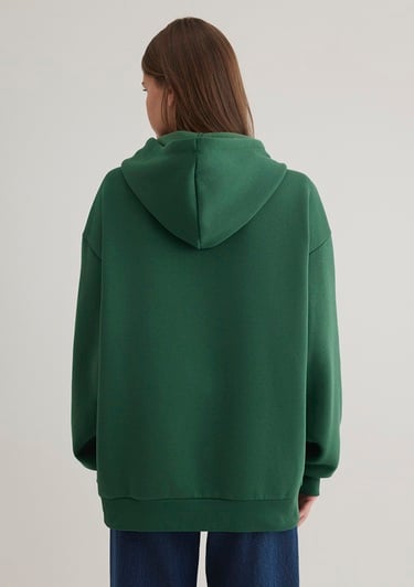  Mavi Mavi Logo Baskılı Kapüşonlu Yeşil Sweatshirt 1600361-71892