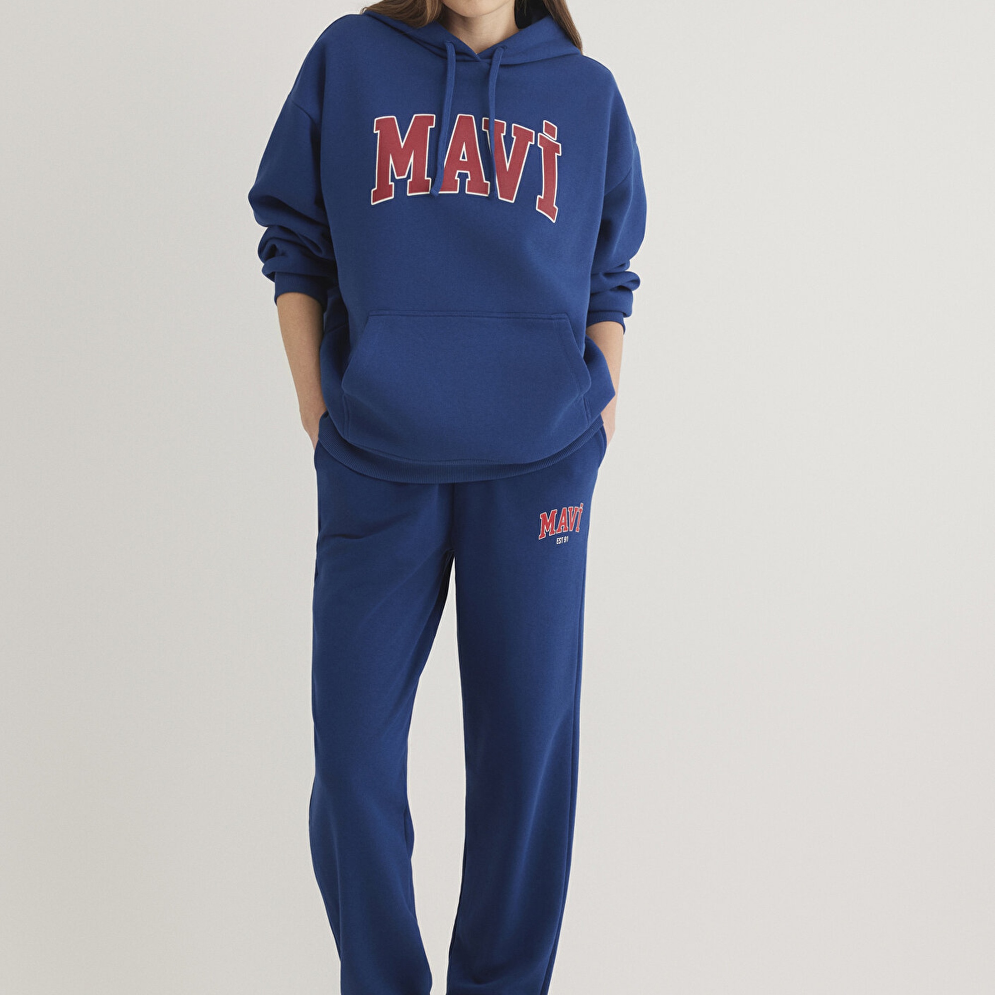 Mavi Mavi Logo Baskılı Kapüşonlu Lacivert Sweatshirt 1600361-82625