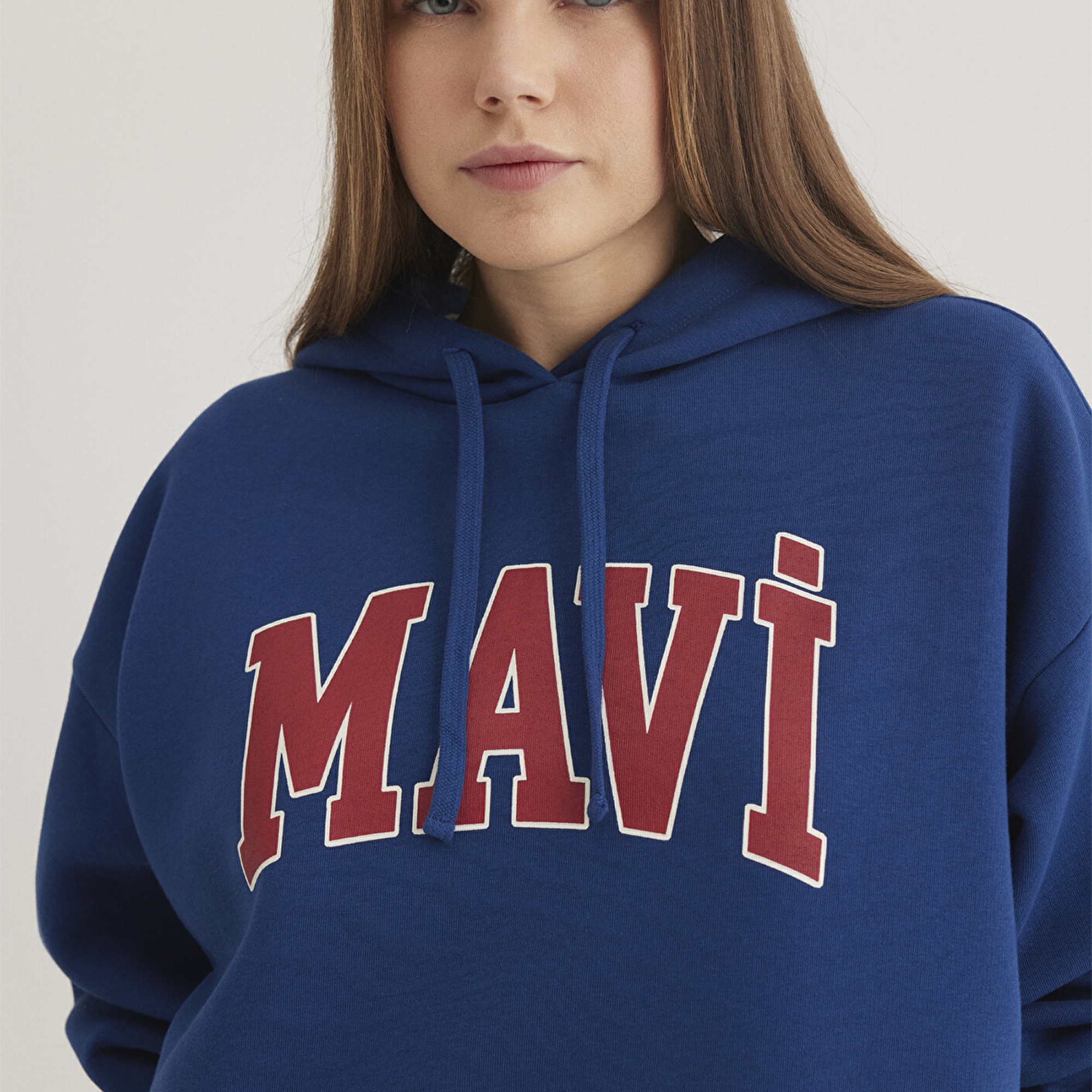 Mavi Mavi Logo Baskılı Kapüşonlu Lacivert Sweatshirt 1600361-82625