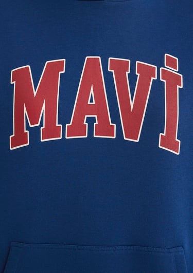  Mavi Mavi Logo Baskılı Kapüşonlu Lacivert Sweatshirt 1600361-82625