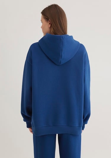  Mavi Mavi Logo Baskılı Kapüşonlu Lacivert Sweatshirt 1600361-82625