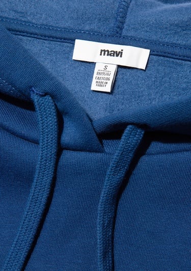  Mavi Mavi Logo Baskılı Kapüşonlu Lacivert Sweatshirt 1600361-82625