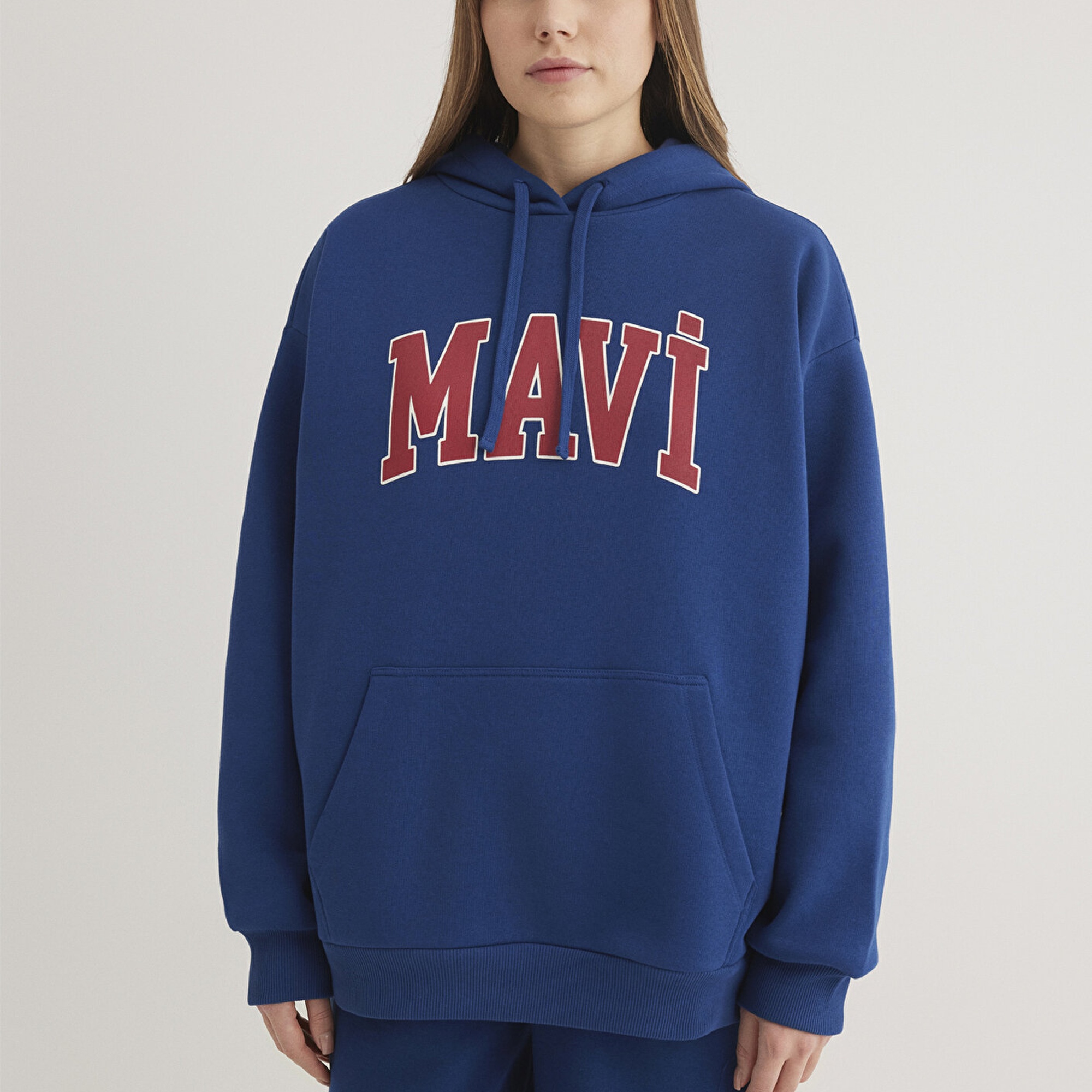 Mavi Mavi Logo Baskılı Kapüşonlu Lacivert Sweatshirt 1600361-82625
