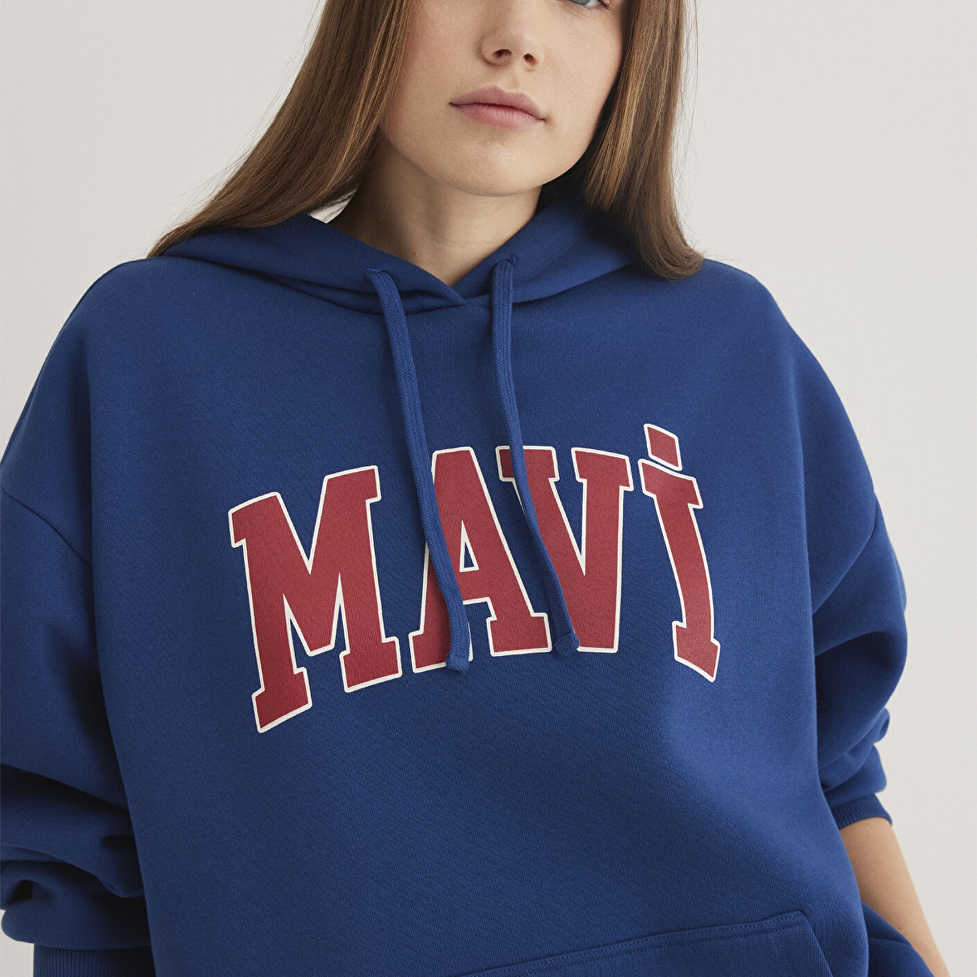 Mavi Mavi Logo Baskılı Kapüşonlu Lacivert Sweatshirt 1600361-82625