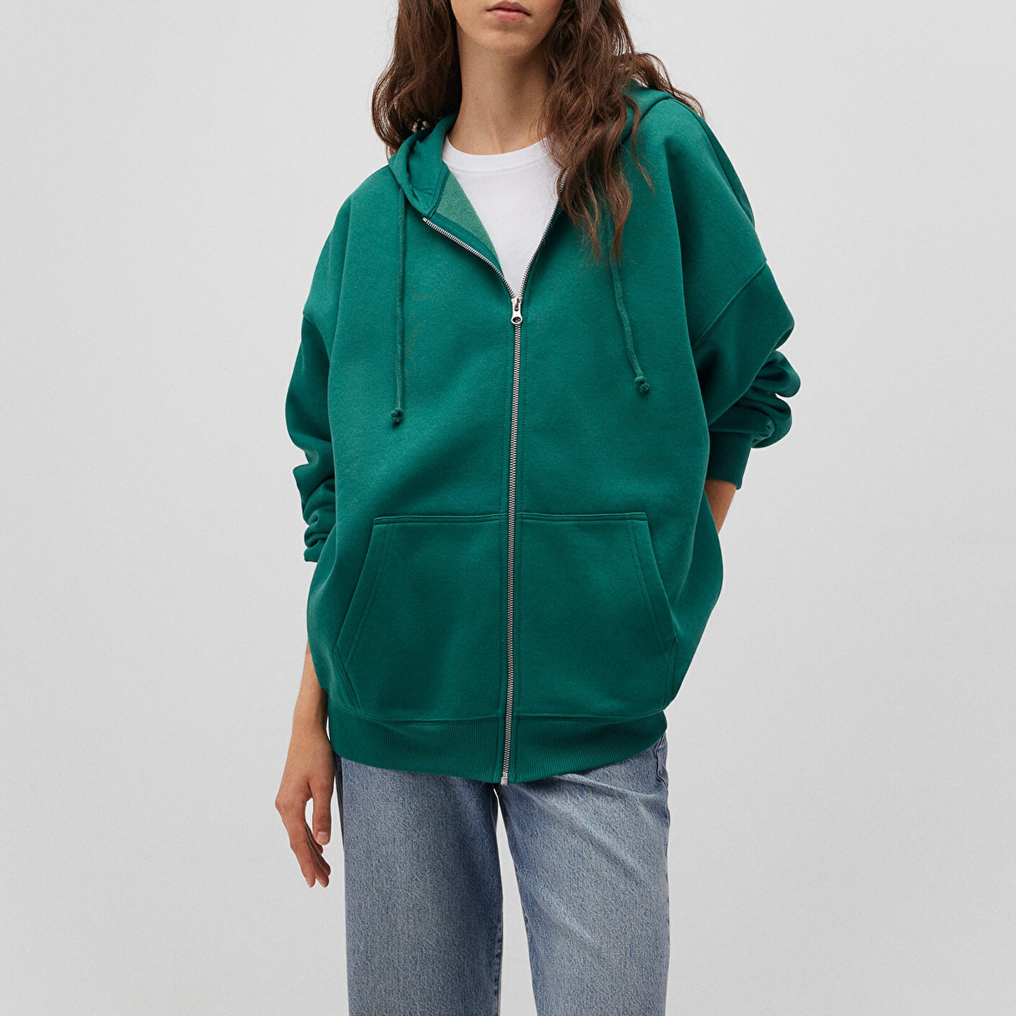 Mavi Kapüşonlu Fermuarlı Yeşil Sweatshirt 1610221-71874