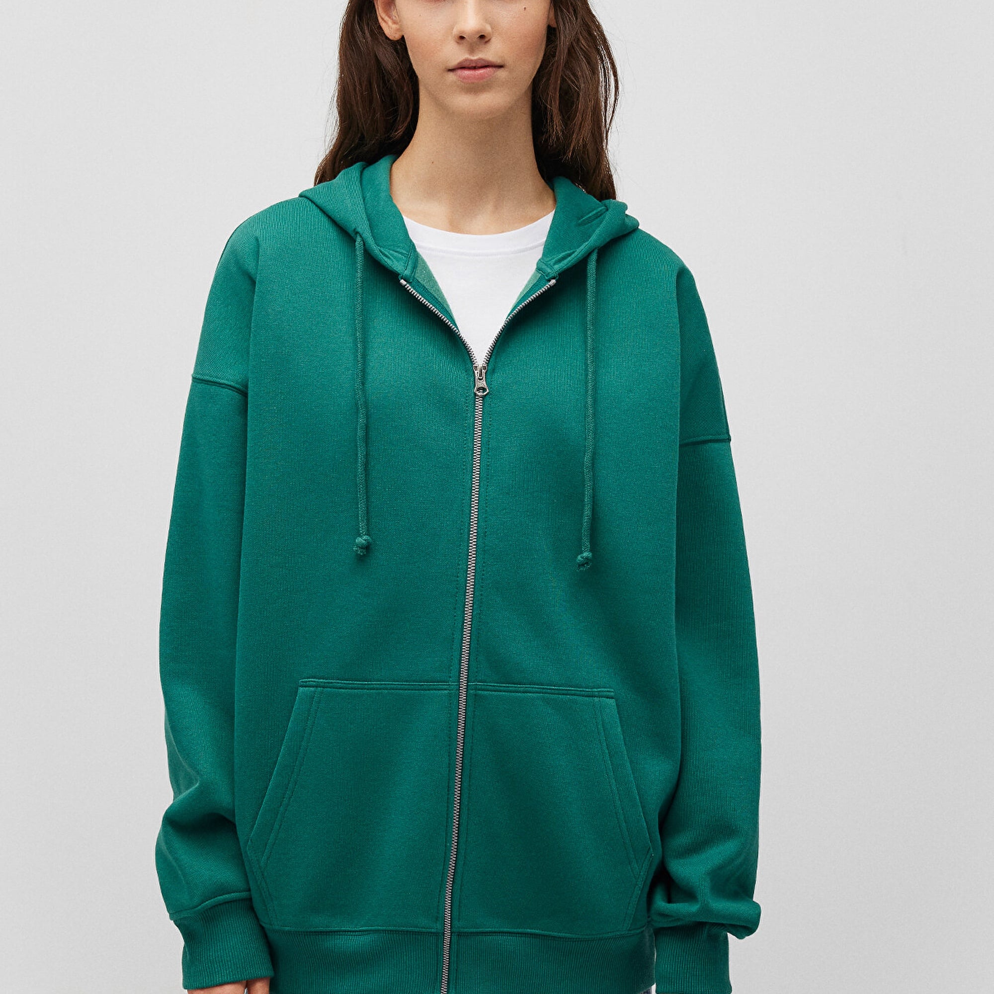 Mavi Kapüşonlu Fermuarlı Yeşil Sweatshirt 1610221-71874