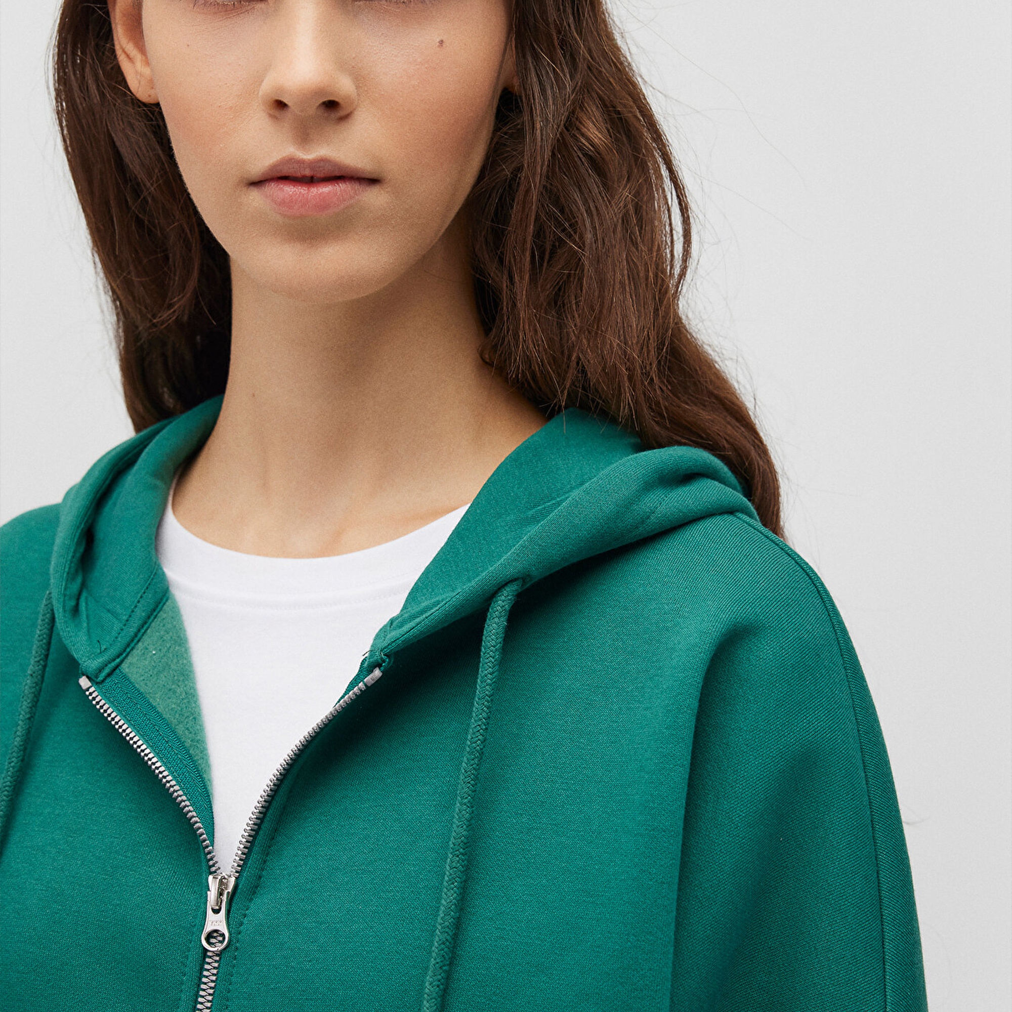 Mavi Kapüşonlu Fermuarlı Yeşil Sweatshirt 1610221-71874