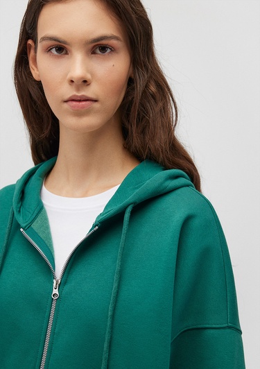  Mavi Kapüşonlu Fermuarlı Yeşil Sweatshirt 1610221-71874