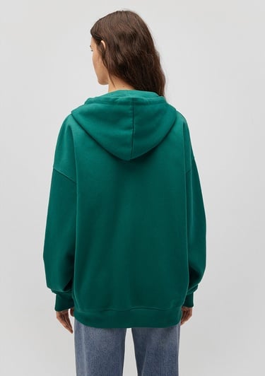  Mavi Kapüşonlu Fermuarlı Yeşil Sweatshirt 1610221-71874