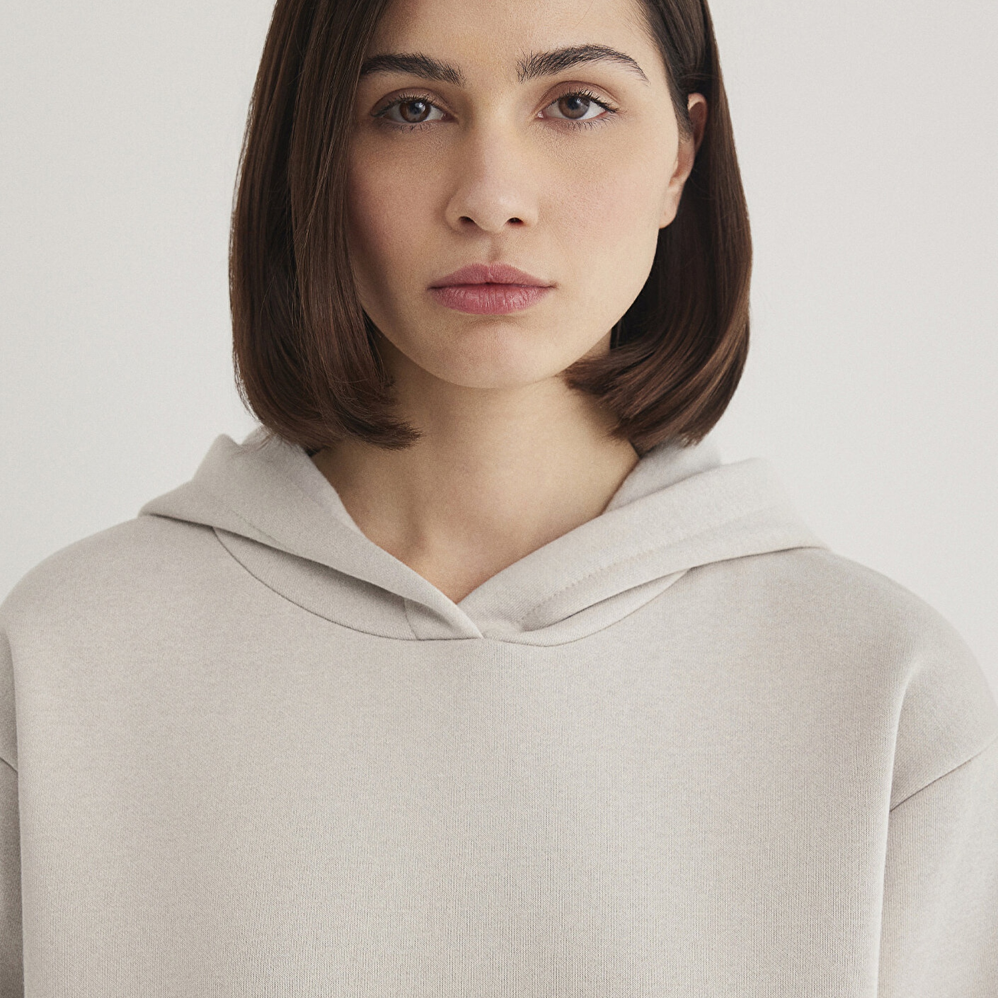 Mavi Kapüşonlu Gri Basic Sweatshirt 167299-70074