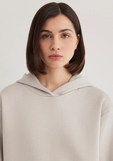  Mavi Kapüşonlu Gri Basic Sweatshirt 167299-70074