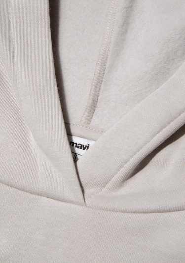 Mavi Kapüşonlu Gri Basic Sweatshirt 167299-70074