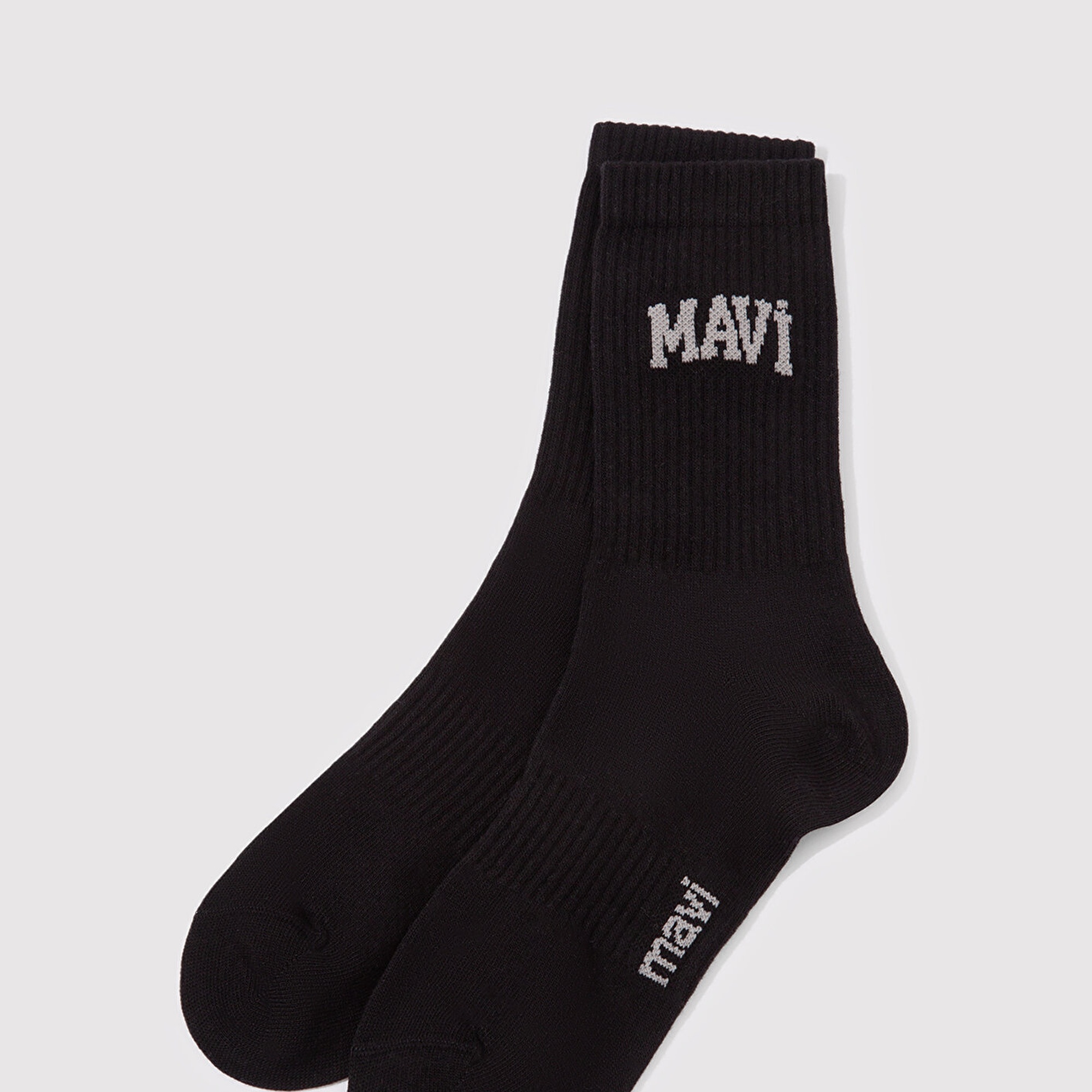 Mavi Mavi Logo Baskılı Siyah Soket Çorap 0911160-900