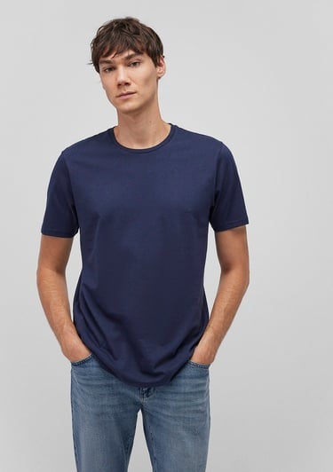  Mavi 3lü Bisiklet Yaka Erkek Basic Tişört Slim Fit / Dar Kesim 0611784-70490