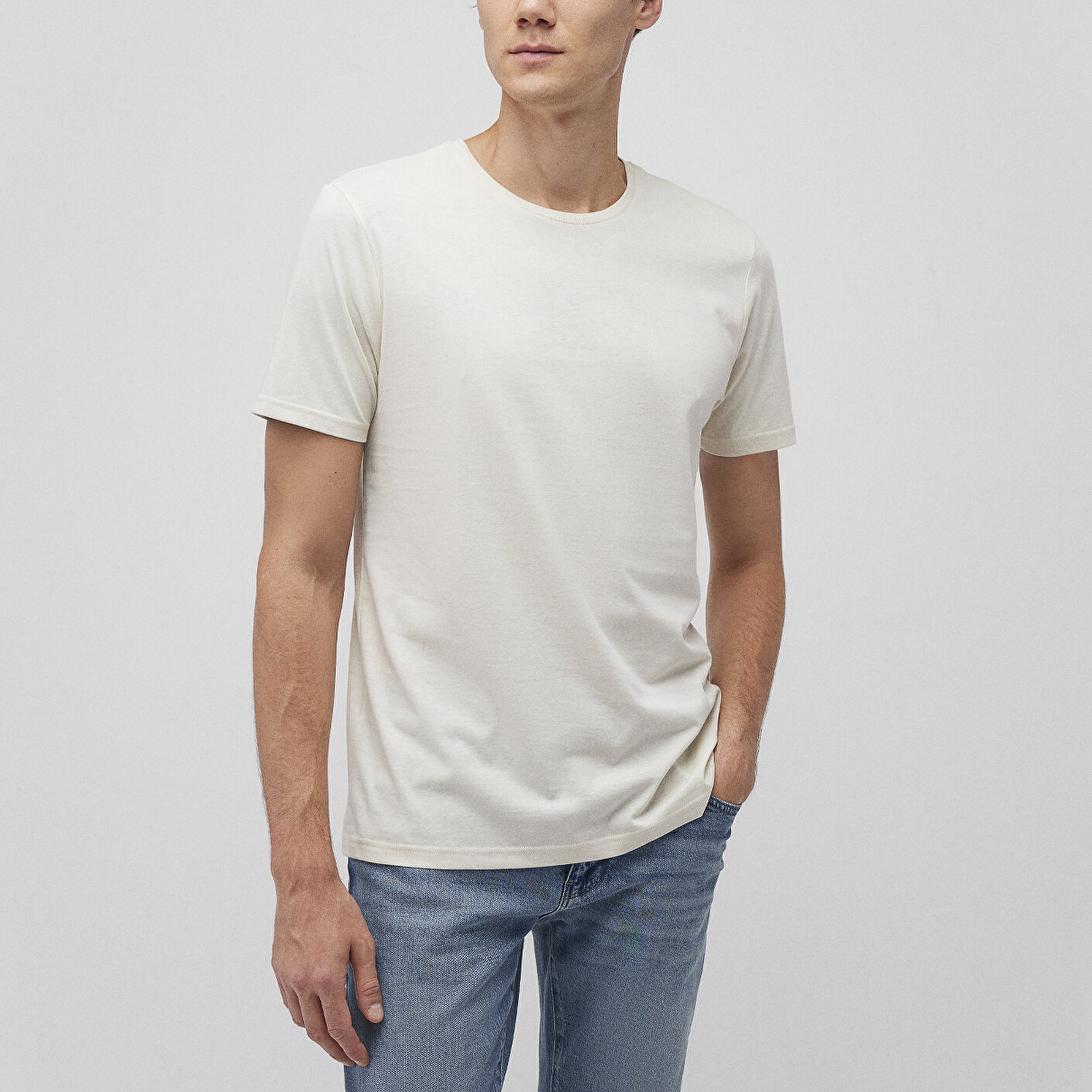 Mavi 3lü Bisiklet Yaka Erkek Basic Tişört Slim Fit / Dar Kesim 0611784-70490