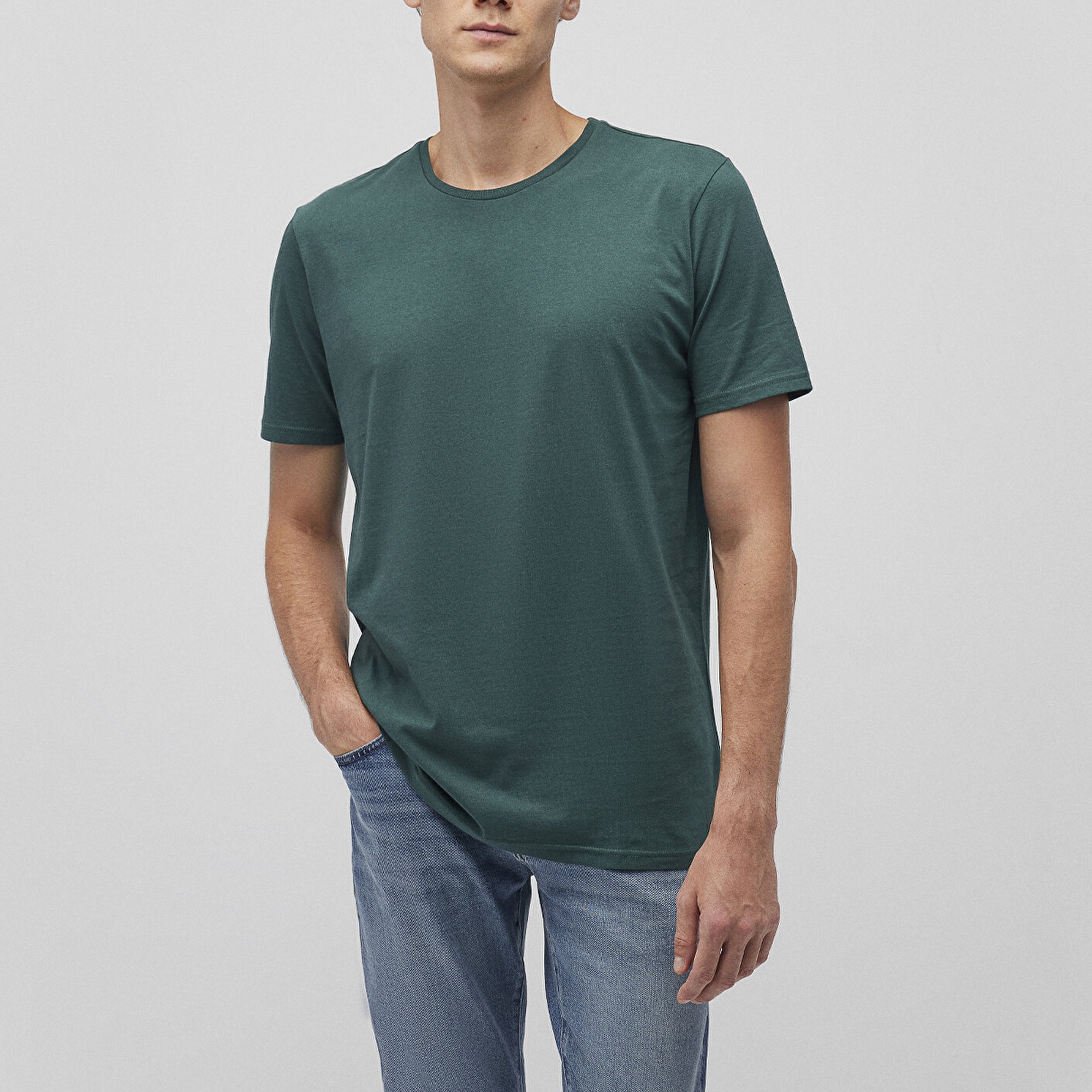 Mavi 3lü Bisiklet Yaka Erkek Basic Tişört Slim Fit / Dar Kesim 0611784-70490