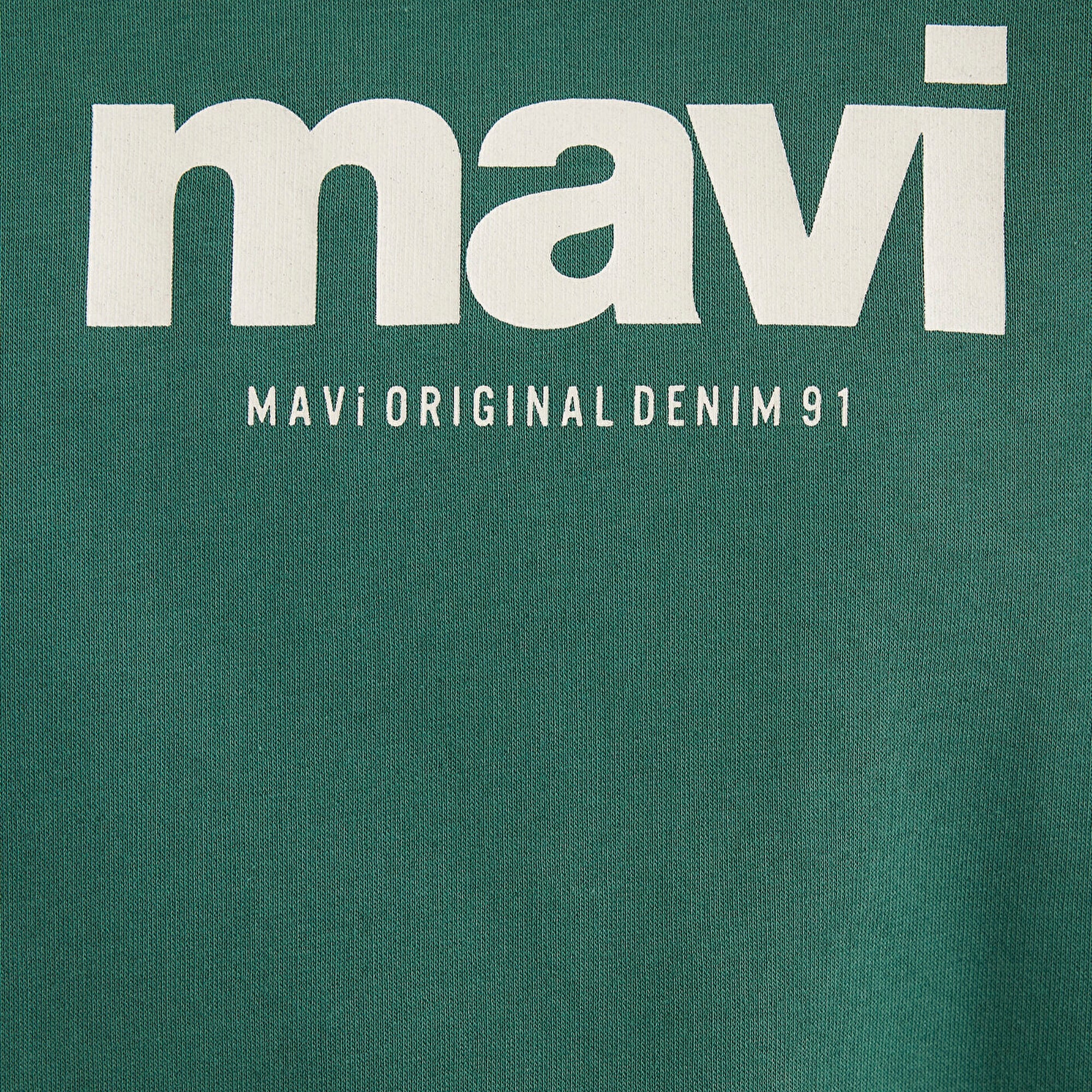 Mavi Mavi Logo Baskılı Kapüşonlu Yeşil Sweatshirt 168334-71874