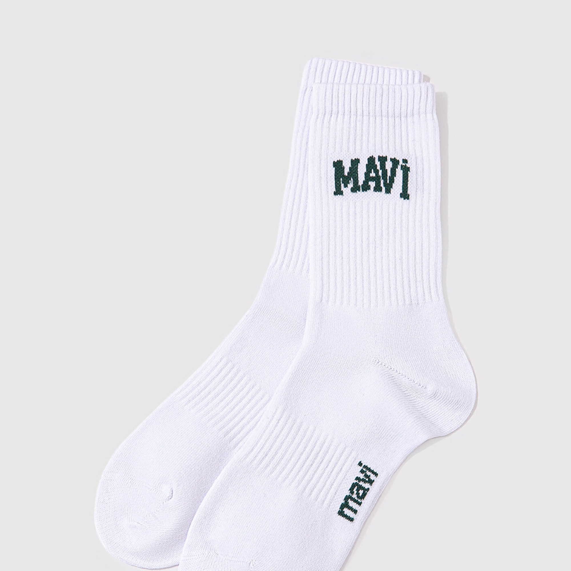 Mavi Mavi Logo Baskılı Beyaz Soket Çorap 0911160-620