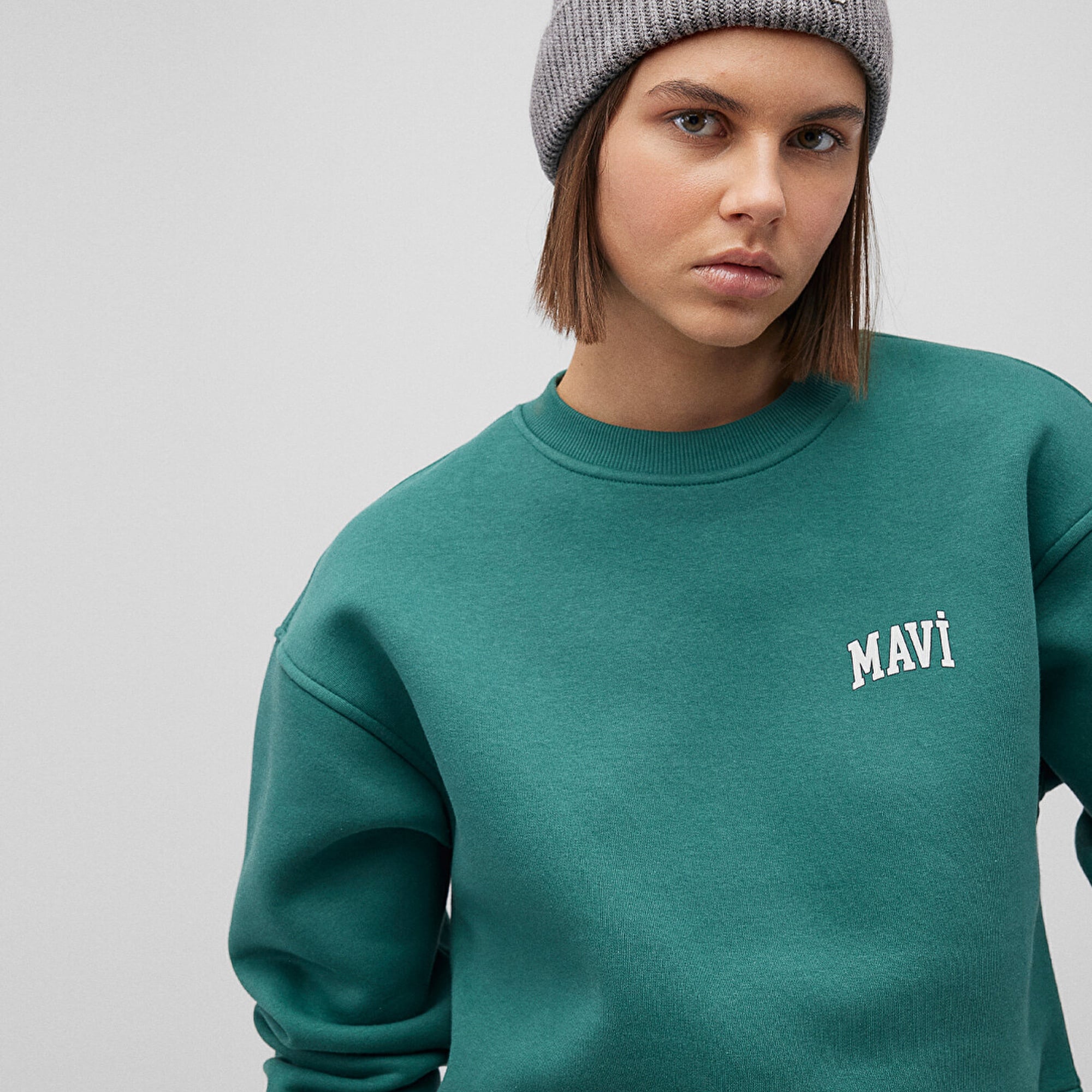 Mavi Mavi Logo Baskılı Gri Bere 1912023-82816