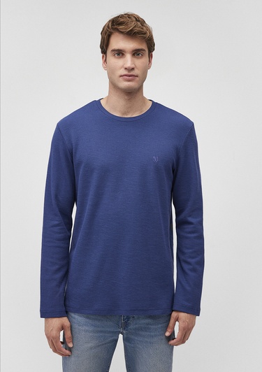  Mavi Uzun Kollu Lacivert Basic Tişört Slim Fit / Dar Kesim 065755-70722