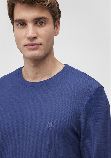  Mavi Uzun Kollu Lacivert Basic Tişört Slim Fit / Dar Kesim 065755-70722