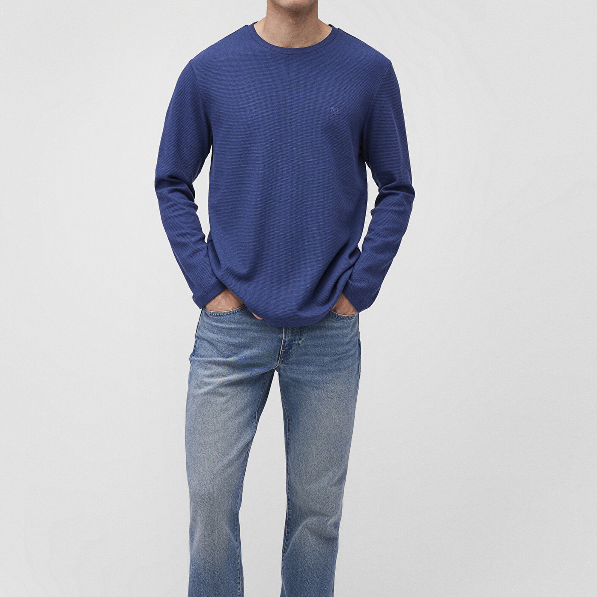 Mavi Uzun Kollu Lacivert Basic Tişört Slim Fit / Dar Kesim 065755-70722