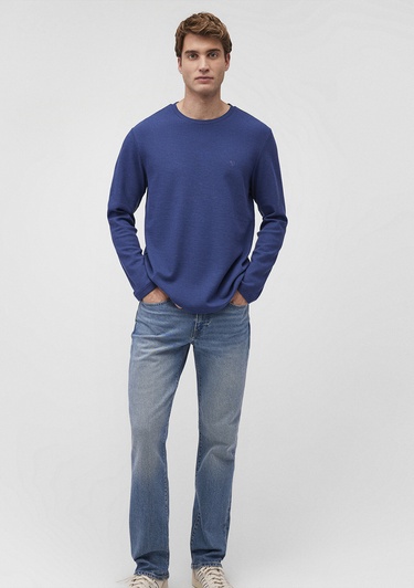  Mavi Uzun Kollu Lacivert Basic Tişört Slim Fit / Dar Kesim 065755-70722