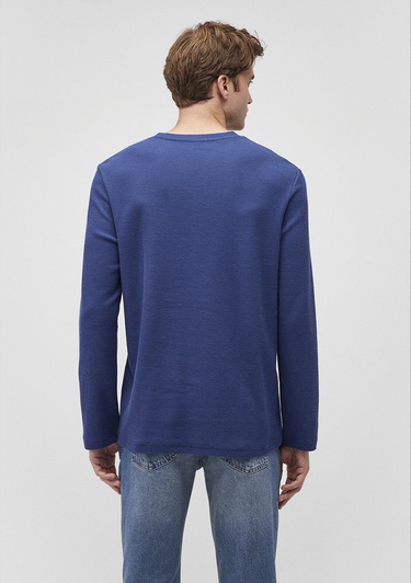  Mavi Uzun Kollu Lacivert Basic Tişört Slim Fit / Dar Kesim 065755-70722