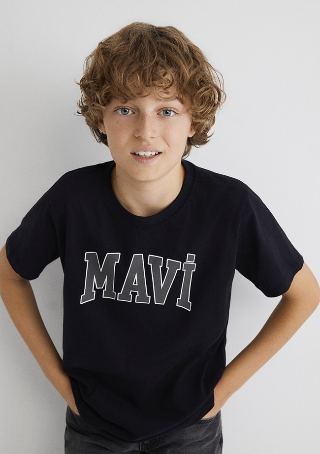  Mavi Mavi Logo Baskılı Siyah Tişört Regular Fit / Normal Kesim 6610030-900