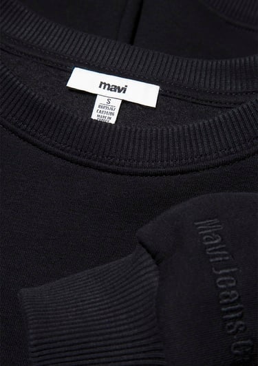  Mavi Bisiklet Yaka Siyah Basic Sweatshirt 1610198-900