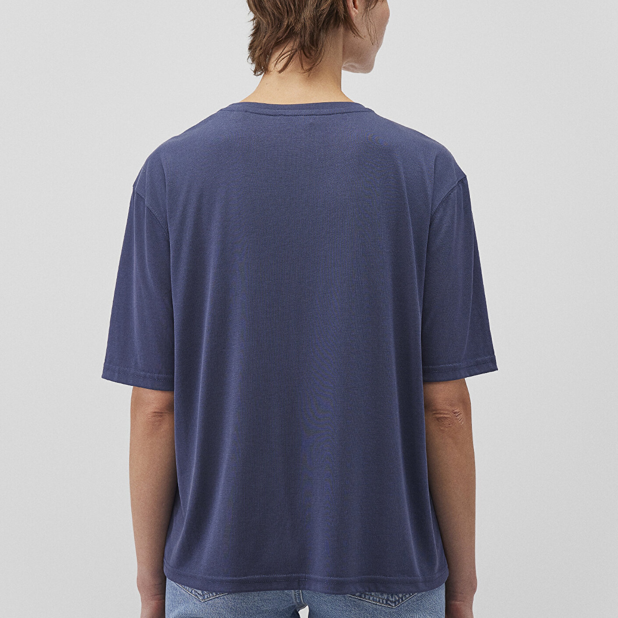 Mavi Lacivert TENCEL TM Modal Basic Tişört Regular Fit / Normal Kesim 1611897-70487