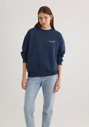  Mavi Mavi Logo Baskılı Lacivert Sweatshirt 1611656-82454