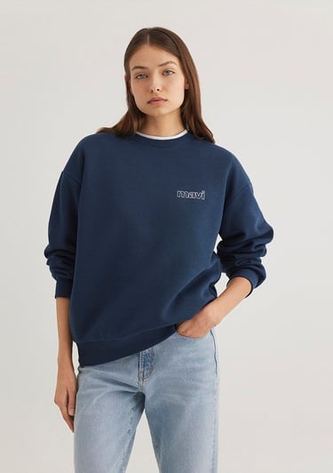  Mavi Mavi Logo Baskılı Lacivert Sweatshirt 1611656-82454