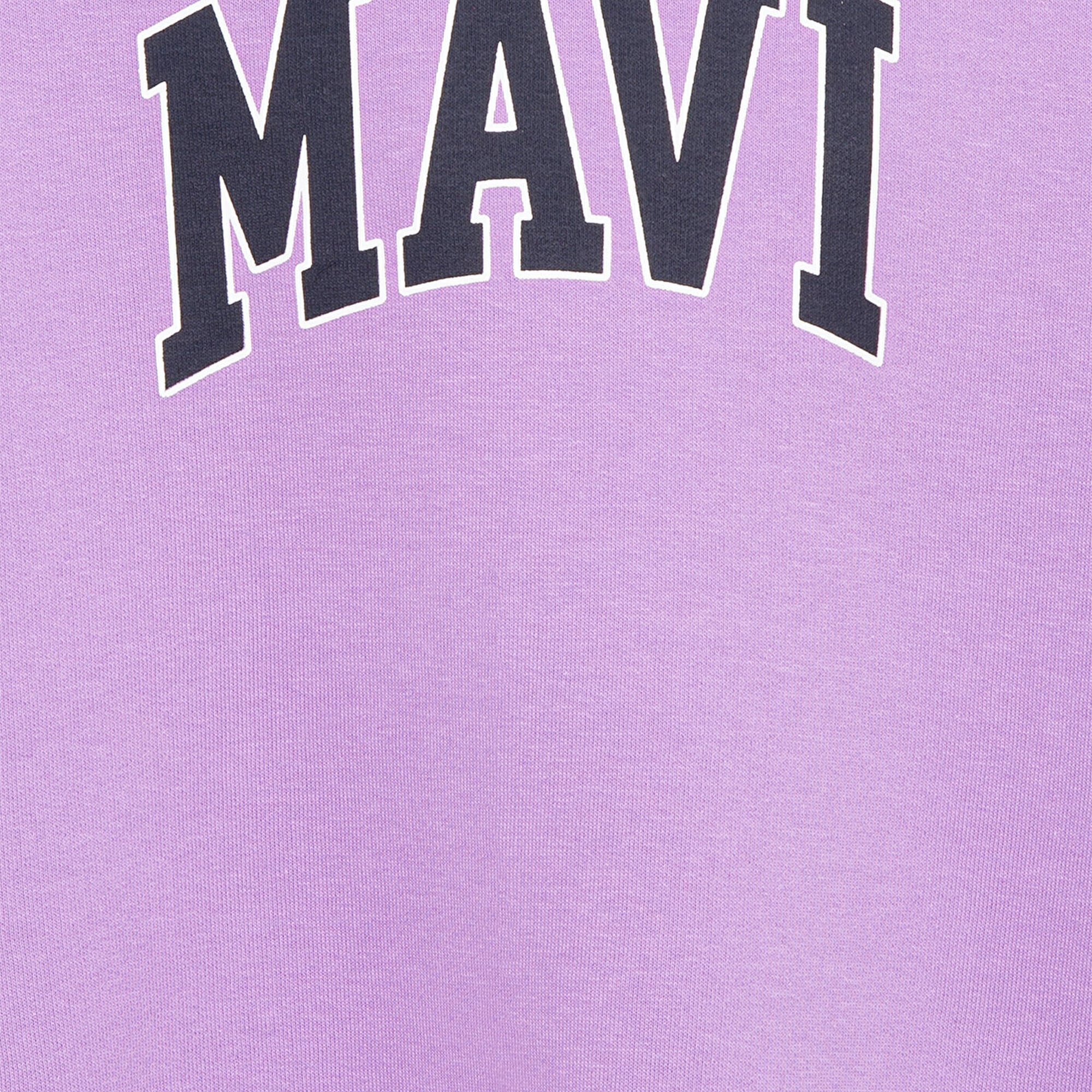 Mavi Mavi Logo Baskılı Kapüşonlu Mor Sweatshirt 7610035-70586