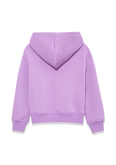  Mavi Mavi Logo Baskılı Kapüşonlu Mor Sweatshirt 7610035-70586
