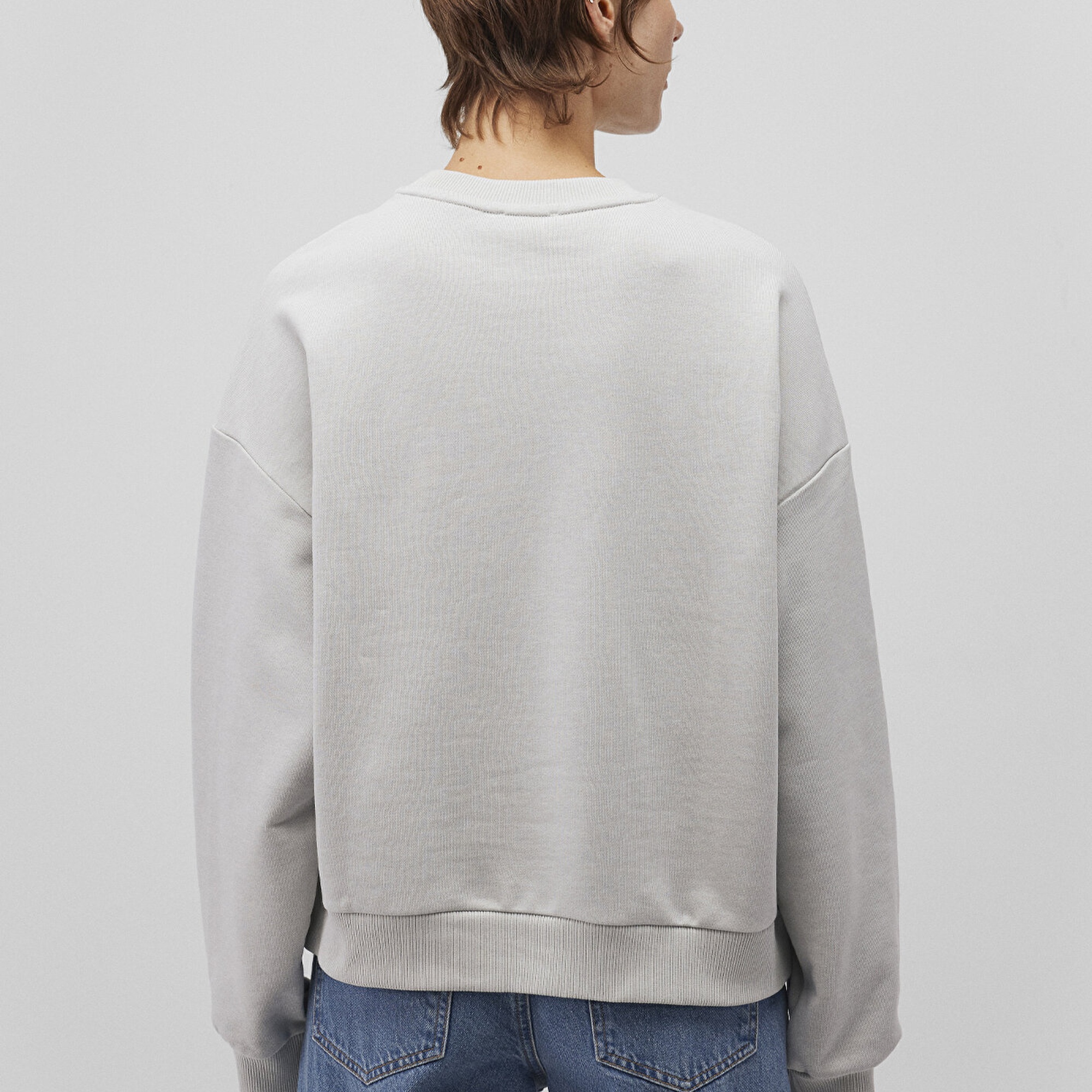 Mavi Bisiklet Yaka Gri Basic Sweatshirt 1611770-70074